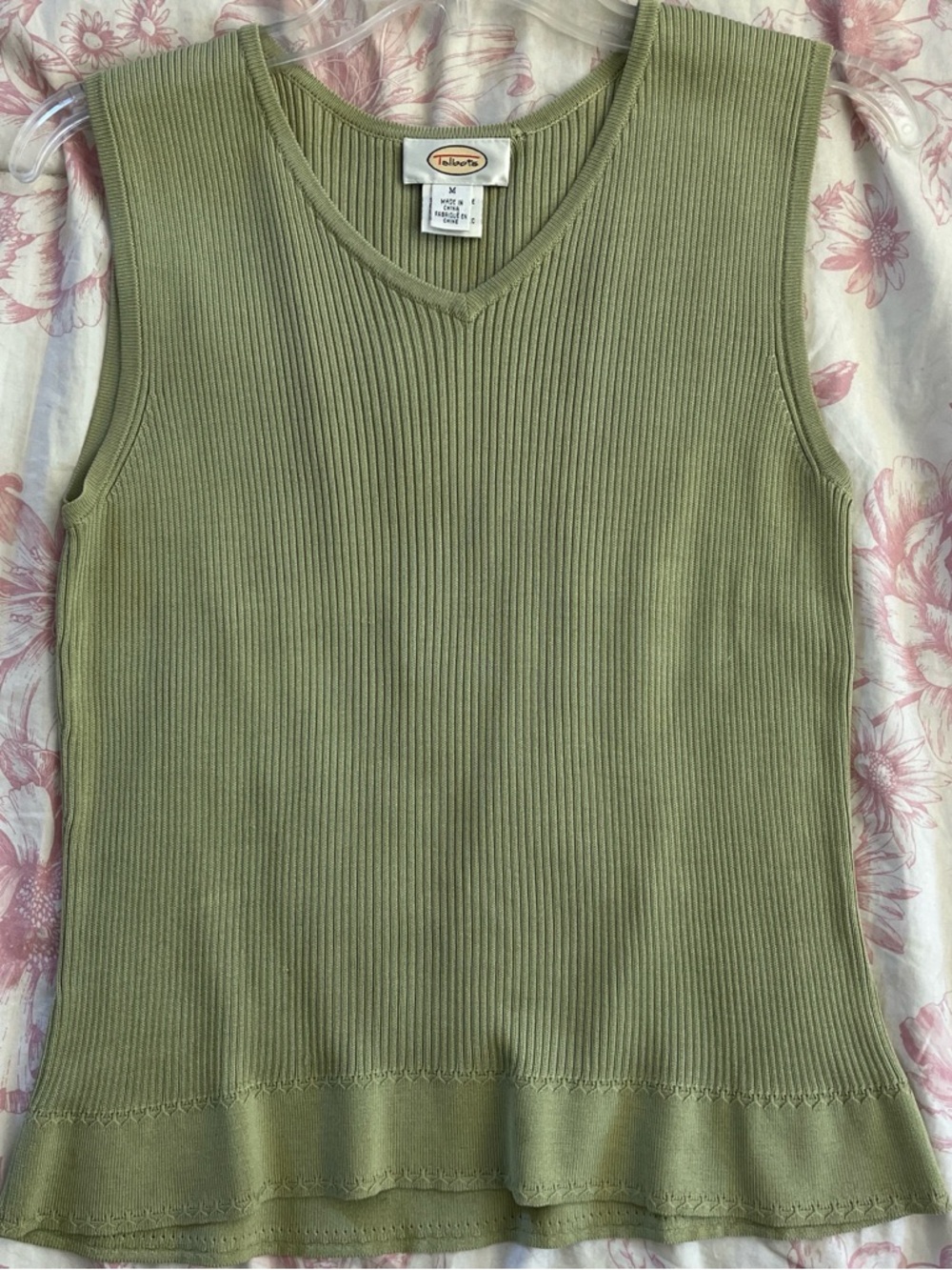 Green 100% silk vest